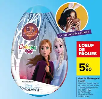 Carrefour Oeuf de pâques garni frozen offre