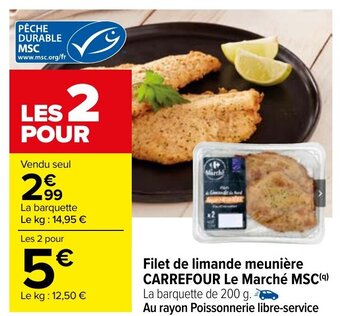 Carrefour Filet de limande meunière offre