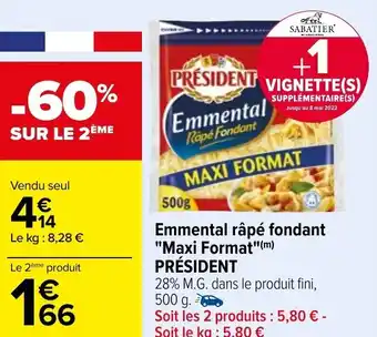 Carrefour Emmental râpé fondant offre