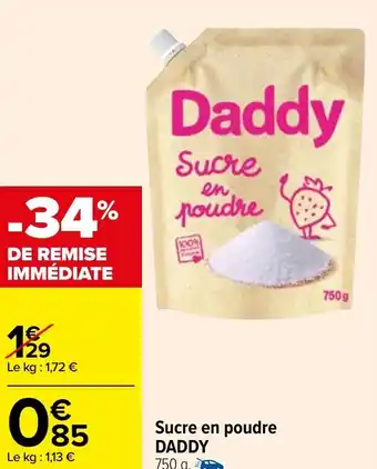 Carrefour Sucre en poudre DADDY offre