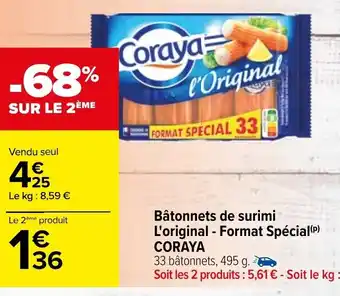 Carrefour Bâtonnets de surimi l'original offre