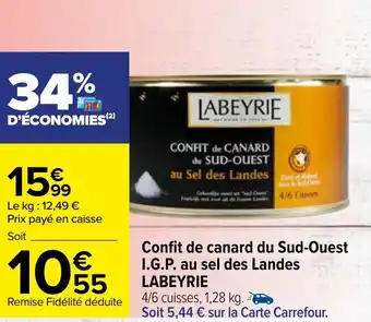 Carrefour Confit de canard du sud-ouest offre