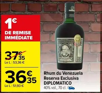 Carrefour Rhum du venezuela reserva exclusiva offre