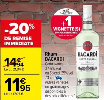 Carrefour Rhum BACARDI offre