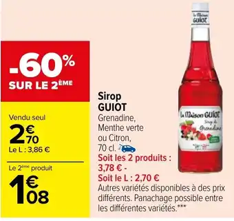 Carrefour Sirop GUIOT offre