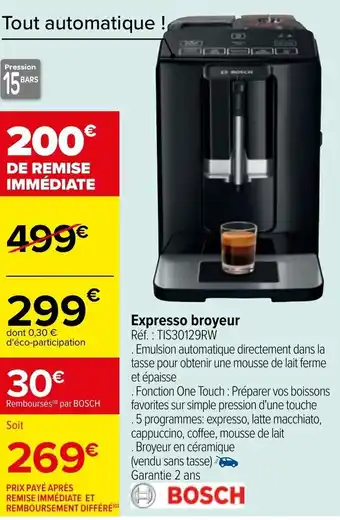 Carrefour Expresso broyeur offre