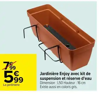 Carrefour Jardiniére enjoy avec kit de suspension et réserve d'eau offre