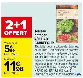 Carrefour Terreau potager 40L UAB offre