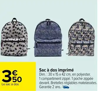 Carrefour Sac a dos simprimé offre