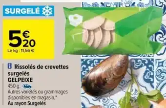 Carrefour Rissolés de crevettes surgelés offre