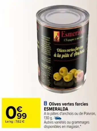 Carrefour Olives vertes farcies offre