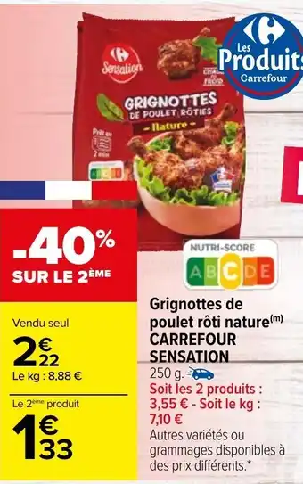 Carrefour Market Grignottes de poulet Rôti nature offre