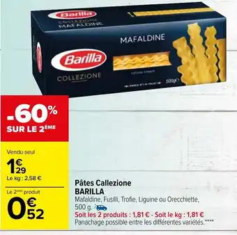 Carrefour Market Pâtes callezione offre