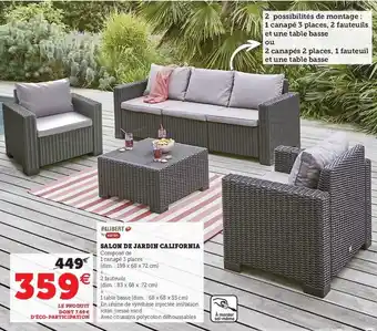 Hyper U Salon de jardin california offre