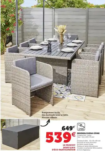 Ensemble repas cédre
