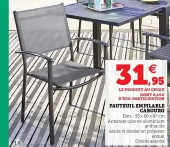 Hyper U Fauteuil empilable cabourg offre