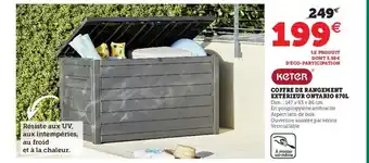Hyper U Coffre de rangement extérieur ontario 870l offre
