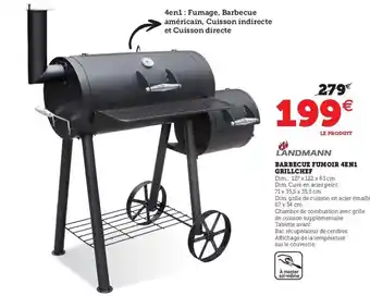 Hyper U Barbecue fumoir 4en1 grillchef offre