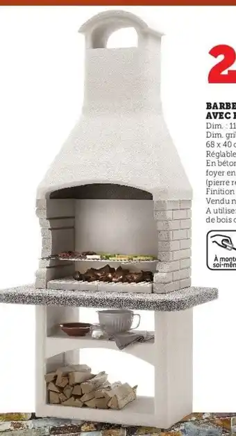 Hyper U Barbecue beton avec hotte galapagos offre