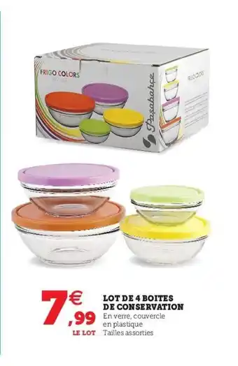 Hyper U Lot de 4 Boites de Conservation offre