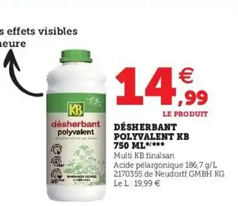 Hyper U Désherbant Polyvalent KB offre