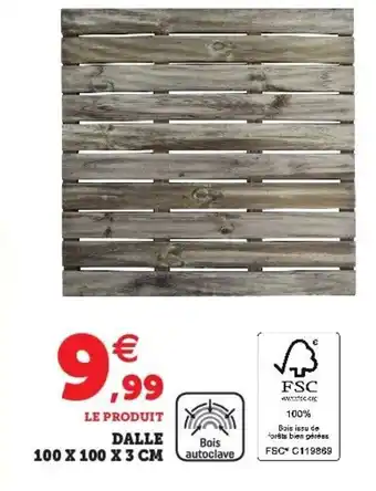 Hyper U Dalle 100x100x3cm offre