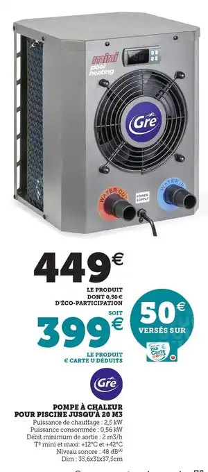 Hyper U Pompe à Chaleur offre