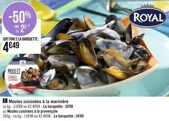 Géant Casino Royal moules cuisinées à la marinière offre