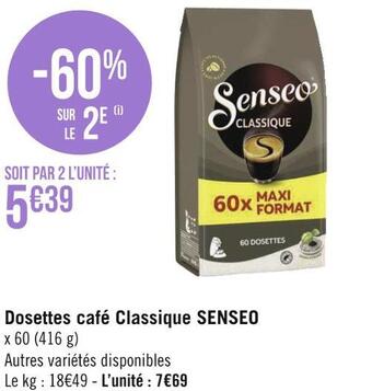 Géant Casino Senseo dosettes café classique offre