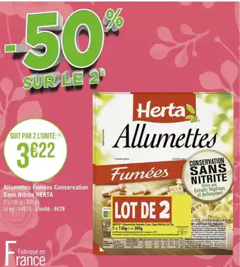 Herta allumettes fumées conservation sans nitrite