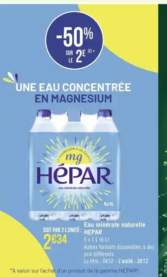 Géant Casino Hepar eau minérale naturelle offre