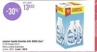 Géant Casino Dash lessive liquide envolée d’air 2en1* offre