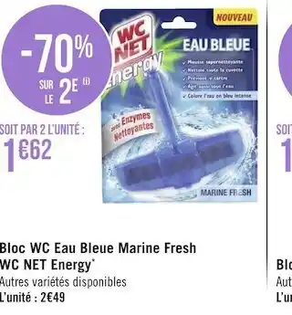 Géant Casino Wc net bloc wc eau bleue marine fresh energy* offre