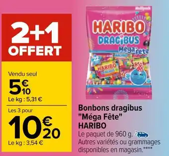Carrefour Haribo bonbons dragibus "méga fête" offre