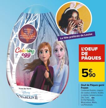 Carrefour Oeuf de pâques garni frozen offre
