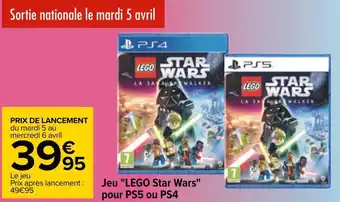 Carrefour Playstation jeu "lego star wars" pour ps5 ou ps4 offre