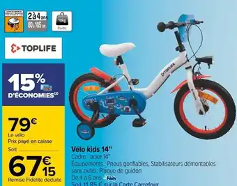 Carrefour Toplife vélo kids 14'' offre