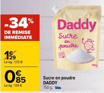 Carrefour Daddy sucre en poudre offre
