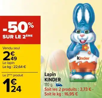 Carrefour Kinder lapin offre