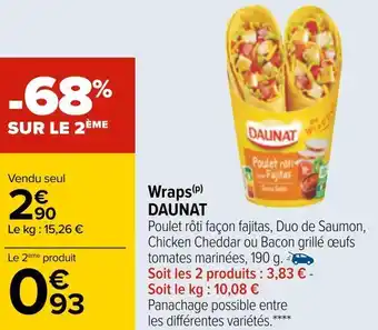 Carrefour Daunat wraps offre