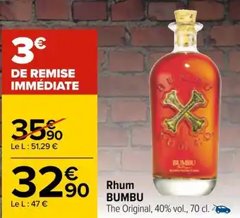 Carrefour Bumbu rhum offre