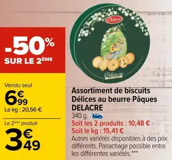 Carrefour Delacre assortiment de biscuits délices au beurre pâques offre