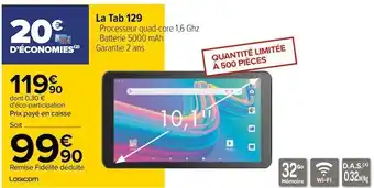 Carrefour Logicom la tab 129 offre