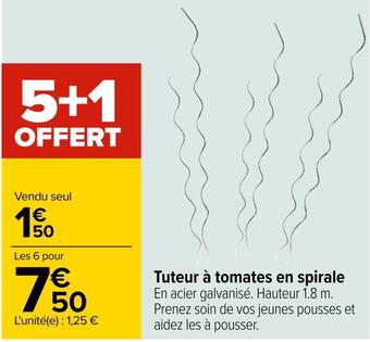 Carrefour Tuteur à tomates en spirale offre