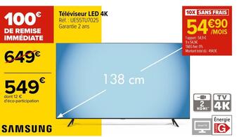 Carrefour Samsung téléviseur led 4k offre