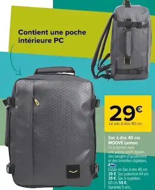 Moove sac Ă dos 40 cm lemon