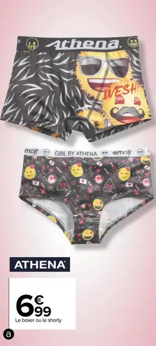Carrefour Athena boxer garçon ou shorty fille offre