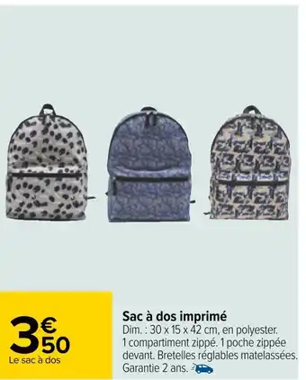 Carrefour Sac à dos imprimé offre