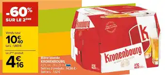 Carrefour Kronenbourg bière blonde offre