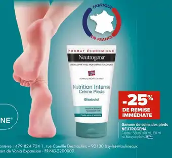 Carrefour Neutrogena gamme de soins des pieds offre